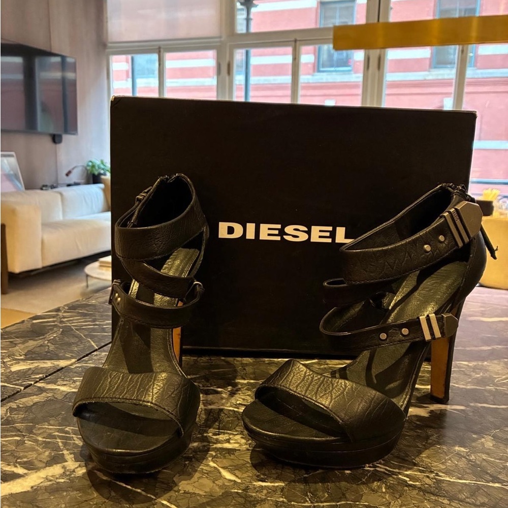 Diesel Women's Black Strappy Heels